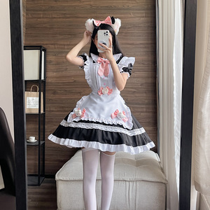 Cat Doll Maid Outfit Black Polyester Cosplay Costume For Anime Role Play Summer 2022 - Product Image 2