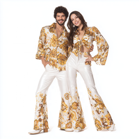 Costume rétro années 70/80, style disco, hippie, pour le Hogmanay, tenues assorties pour couple, polyester, adulte, unisexe