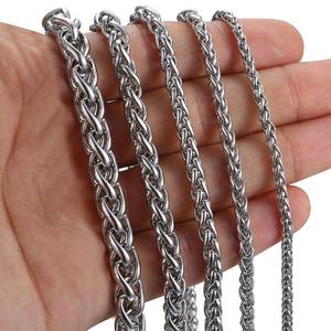 Olivia 5 millimetri intrecciato collane a catena per gli uomini d'oro in acciaio inox lunga spiga di grano catene a maglia collana italiano catena <span class=keywords><strong>accessori</strong></span> - Product Image 2