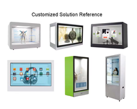 75 pouces 86 pouces Android 3D hologramme boîte LCD vidéo publicité écran Transparent écran tactile Transparent affichage numérique kiosque