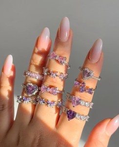 Foxi Schmuck Großhandel Custom Variety Designs <span class=keywords><strong>Ring</strong></span> Zirkonia Rhodiniert Herz Schmetterling Bogen Form Ringe - Product Image 1