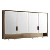 Armoire de toilette intelligente en acier inoxydable avec miroir tactile, 3 portes, LED anti-buée, armoire moderne pour salle de bain, miroir de salle de bain intelligent avec LED tactile
