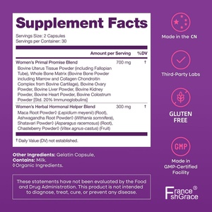 อาหารเสริมออร์แกนเนอร์วัตถุจากเนื้อวัวสำหรับผู้หญิง สูตรใหม่ พร้อมสมุนไพรเสริมฮอร์โมน 60 แคปซูล - Product Image 3