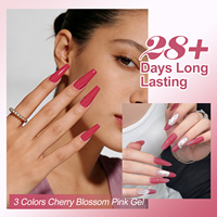 Missgooey 10ml Soak Off Gel Polish en gros, 3 couleurs, Kit de vernis à ongles nude transparent Hema Free, Fleur de cerisier, Marque privée d'usine