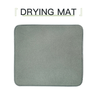 Tapis de comptoir de cuisine en microfibre absorbante, tapis de séchage pour vaisselle, ustensiles, casseroles et poêles, tapis de vaisselle gaufré