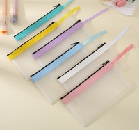 Vente en gros d'étui à crayons transparent de grande capacité pour étudiantes sac de papeterie scolaire à fermeture éclair sac de rangement pour pinceaux de maquillage