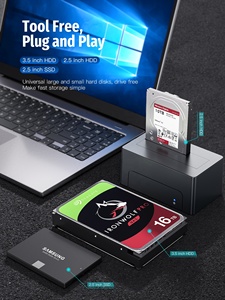 High Strength ABS Plastic HDD Docking Station External With Switch 2.5/3.5 in SDD Case SATA <strong>Hard</strong> <strong>Disk</strong> Drive <strong>Enclosure</strong> for Laptop - Product Image 4