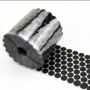 Puntos Adhesivos Redondos Negros Personalizados con Gancho y Bucle, Almohadillas Antideslizantes para Alfombras - Product Image 1