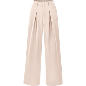 <span class=keywords><strong>Pantalon</strong></span> de costume formel décontracté ample de style d'affaires pour femmes taille haute devant plat-nouveau pour le printemps - Product Image 4