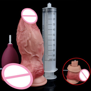 Двухслойная конструкция обеспечивает более реалистичное ощущение в этом имитационной водометной дилдо, изготовленной из силиконового материала. - Product Image 1