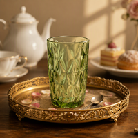 Gobelet de fête de mariage Kaly's en verre recyclé écologique, design classique, multicolore, motif losange sublimé, sans BPA, anti-fuite
