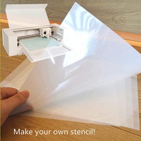 Feuilles de pochoir vierges réutilisables personnalisées de 0.25mm, film de gabarit en mylar blanc pour animaux de compagnie pour la fabrication de pochoirs DIY