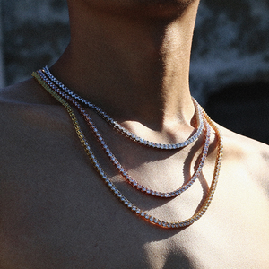 Chaîne personnalisée en zircon cubain pour homme, collier tennis en argent 925 avec diamants Moissanite, chaîne Moissanite - Product Image 5