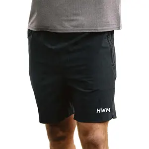 Pantaloni sportivi con Logo personalizzato all'ingrosso pantaloni da allenamento Fitness OEM coulisse cintura pantaloncini sportivi con cerniera tasche Activewear per gli uomini