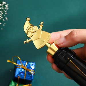Christmas <b>Wine</b> Stopper Set Metal Santa Claus Reindeer Bird Gingerbread Man Bottle Seal Christmas Gift Decor - Product Image 3