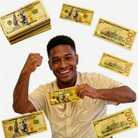 Billete de 100 Dólares Americanos, Recubierto en Lámina de Oro de 24K, Billetes de Colección, Accesorio para Fotos y Películas, Artículos para Fiestas, Dinero USD de Juguete