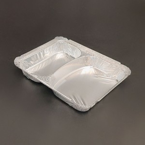 <strong>2</strong> <strong>Compartment</strong> <strong>Aluminum</strong> <strong>Foil</strong> Food Container Disposable Meal <strong>Tray</strong> for Takeaway Catering Food Packaging - Product Image 4