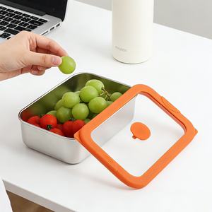 Stainless Steel Food <b>Storage</b> Containers <b>with</b> Leak Proof & Airtight <b>Lids</b>, Nested Lunch <b>Boxes</b> - Product Image 1