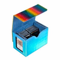 Boîte de rangement pour cartes à collectionner en cuir PU de haute qualité avec fenêtre de présentation et fermeture magnétique