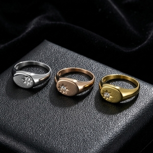 Women's Diamond <b>Ring</b> 18K Gold Plated <b>Titanium</b> Steel Engagement Wedding Jewelry Round Brilliant Cut Steel Gold Rose Gold K-R552 - Product Image 1