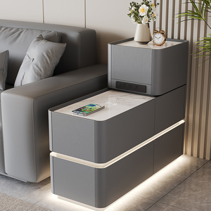Table d'appoint intelligente et moderne en bois massif Rock Board <span class=keywords><strong>canapé</strong></span> armoire latérale cloison multifonctionnelle nouvelle petite Table basse haut de gamme - Product Image 3