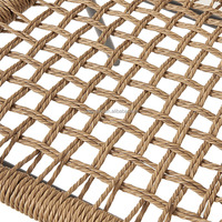 Chaise de salle à manger de loisirs de jardin-Chaise d'extérieur en rotin torsadé couleur naturelle en osier empilable sur le côté