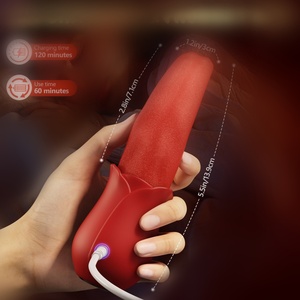 Vibrador de Lengua con 10 Modos de Vibración para Punto G, Dildo Rosa, Juguetes Sexuales, Caja de Juguetes Sexuales para Mujeres, Juguetes Anales y para Pezones - Product Image 5