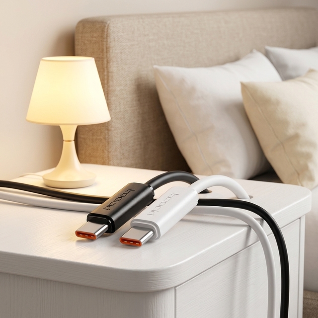 Toocki 60W C-C Cable  Large Current PD QC Protocol 480Mbps Data Transfer E Marker Chip TPE Flexible Wire for  Daily Use