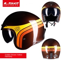 Casque de moto LS2 ABS rétro - Style unisexe - Grande taille - Demi-visage - Toutes saisons - OF599