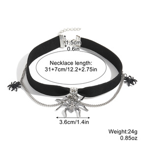 Collar Gótico Negro <span class=keywords><strong>de</strong></span> Halloween con Colgante <span class=keywords><strong>de</strong></span> Araña <span class=keywords><strong>de</strong></span> Cristal Rojo Facetado, Gargantilla Punk para <span class=keywords><strong>Mujer</strong></span>, Decoración para Disfraces - Product Image 4
