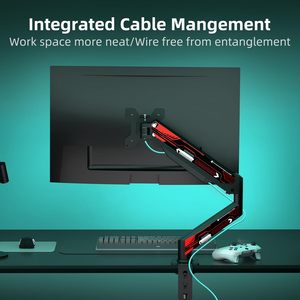 Support de moniteur de jeu rouge pour écrans de 13 à <span class=keywords><strong>32</strong></span> pouces, bras réglable à ressort à gaz, charge maximale 10 kg, VESA 75x75/100x100 mm - Product Image 6