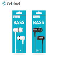 Earbud headphone berkabel kualitas tinggi, earbud kabel 3.5mm dengan mikrofon