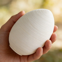 Gestreifte Ei-Form Aufbewahrungsglas Silikonform DIY Harz Gips Ostern Kerzenhalter Gießform