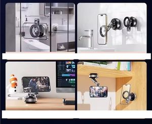 360 Degree <b>Rotation</b> Stable Glass Vacuum Adsorption Suction Vacuum Cell Mobile <b>Desk</b> Stand Car Magnetic Phone Holder - Product Image 3