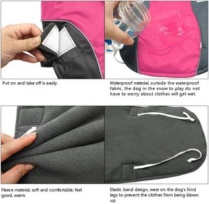 Cinta reflexiva impermeável, tecido oxford durável para uso do cão inverno quente de 8 camadas casaco esportivo jaquetas terno de neve para cães - Product Image 4