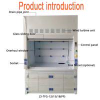 Hotte de laboratoire PP 1,2 m avec conduit, armoire d'extraction chimique résistante à la corrosion, équipement de ventilation de laboratoire