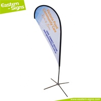 Drapeau de plage en forme de goutte d'eau en tissu d'aluminium Portable pour la publicité extérieure
