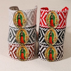 BD-D1176 Pulseras de Joyería para Mujer de Alta Calidad, Religiosas, Cristianas, San Benito, Chapadas en Oro de 18K, con Cinturón de Punto - Product Image 3