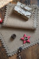 Chemin de table festif en jute naturel tissé de 5 mm d'épaisseur, style américain, écologique, pour décoration de fête et couverture de couloir