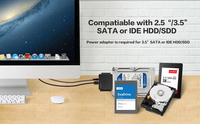 Adaptador de Disco Duro FIDECO USB 3.0 a IDE SATA de 2.5 y 3.5 Pulgadas, Cable Adaptador Convertidor de IDE SATA a USB 3.0