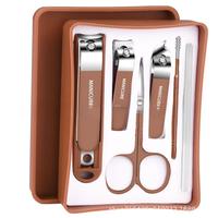 WELLFLYER MS-1105 de haute qualité 6 pièces kits de coupe-ongles ciseaux maquillage outil de beauté manucure ensemble de coupe-ongles en acier inoxydable