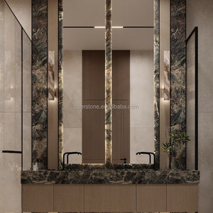 Lavabo de Mármol Beige con Vetas, Lavabo de Sobremesa para Hoteles de Lujo, Residencias, Apartamentos <span class=keywords><strong>Urbanos</strong></span>, Instalación en Balcones y Baños - Product Image 2