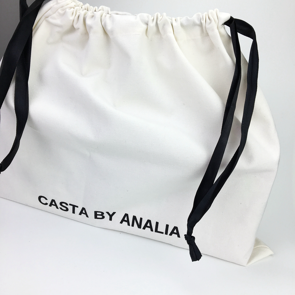 Calçado de lona de algodão eco-amigável, tamanho personalizado, sapatos e roupas, bolsas de algodão com cordão de lona, bolsa de poeira com logotipo