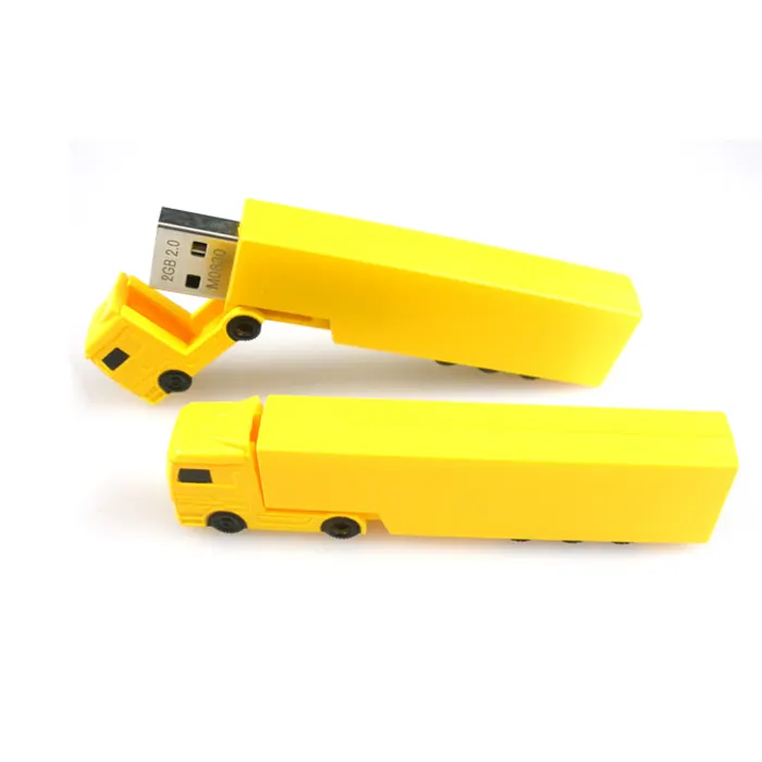 Lucu Kartun Mobil Pendrive 64GB Truk Berbentuk USB Flash Drive Kepribadian Memori USB Tongkat Hadiah 4GB 8GB 16GB USB 2.0 Plastik OEM