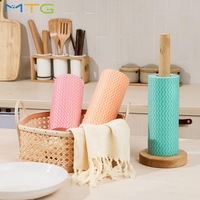 Rouleaux de tissu non tissé pour nettoyage, fournisseur de chiffons non tissés Spunlace, lingettes lavables et réutilisables pour nettoyage humide et sec