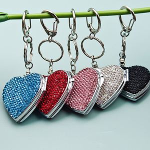 Folding <b>Mirror</b> Travel Pocket <b>Mirror</b> <b>Small</b> Round Heart-Shaped Mini Makeup <b>Mirror</b> With Key Chain - Product Image 6