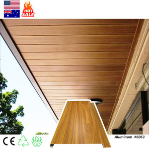 Gỗ màu hạt soffit Trần cho sử dụng ngoài trời với dải nhôm Clip chống thấm nước chống cháy dễ dàng để cài đặt - Product Image 2