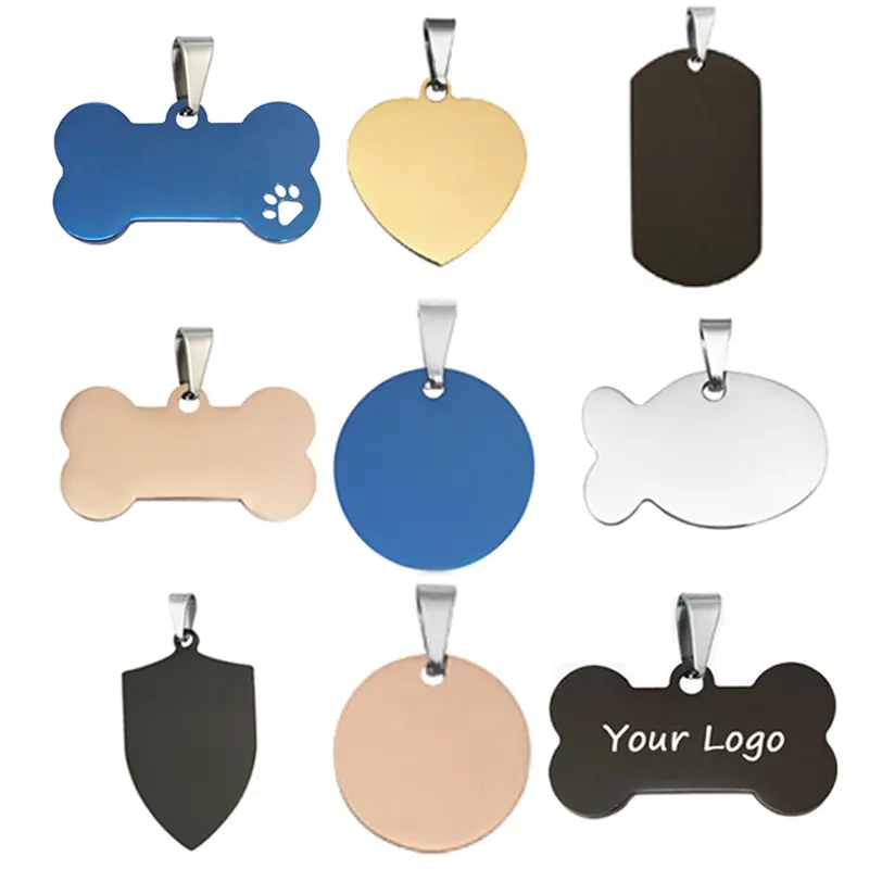 Wholesale Custom Logo Tag Metal Stainless Steel Necklace Custom Pet blank dog tag dogtag engraved Basketball Promotion Activity