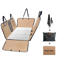 Housse de siège de voiture pour animaux de compagnie pliable et robuste en cuir anti-griffures pour chat, avec plateau rigide en PP, pour chien, avec extension de siège à fond rigide