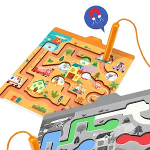 魔杖迷宫练习手眼协调木制拼图活动旅行活动幼儿益智玩具